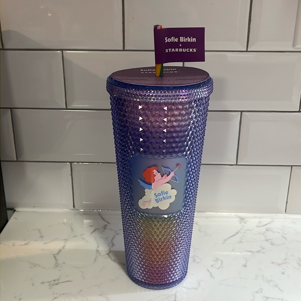 Starbucks | New Sofie Birkin sparkle cold cup 24oz summer 2024 Cupid